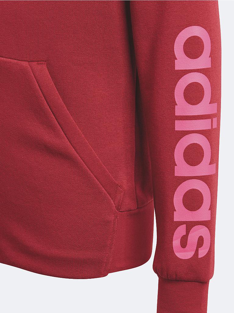 ADIDAS Mädchen Kapuzenjacke Essentials 3 Streifen rot | 110 ADIDAS Mädchen Kapuzenjacke Essentials 3 Streifen rot | 110